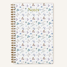 Cuaderno Floral de Acuarela - Azul