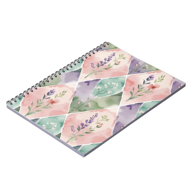 Cuaderno Floral de Acuarela con Parcheado (Lado Izquierdo)