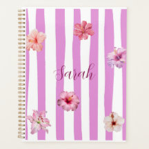 Cuaderno floral de acuarela de lavanda personaliza