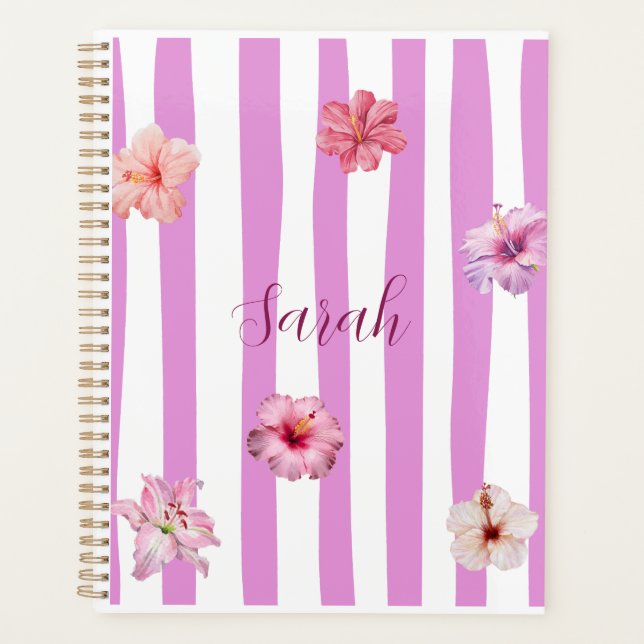 Cuaderno floral de acuarela de lavanda personaliza (Anverso)