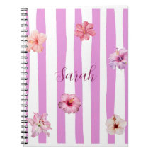 Cuaderno floral de acuarela de lavanda personaliza