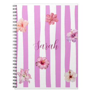 Cuaderno floral de acuarela de lavanda personaliza