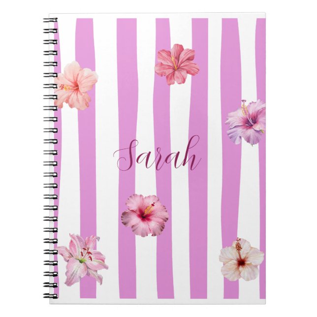 Cuaderno floral de acuarela de lavanda personaliza (Frente)