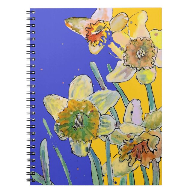 Cuaderno Floral de Acuarela de Narciso (Frente)