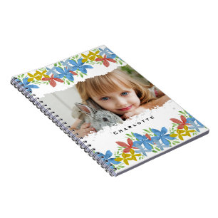 Cuaderno Floral de acuarela fotográfica personalizada