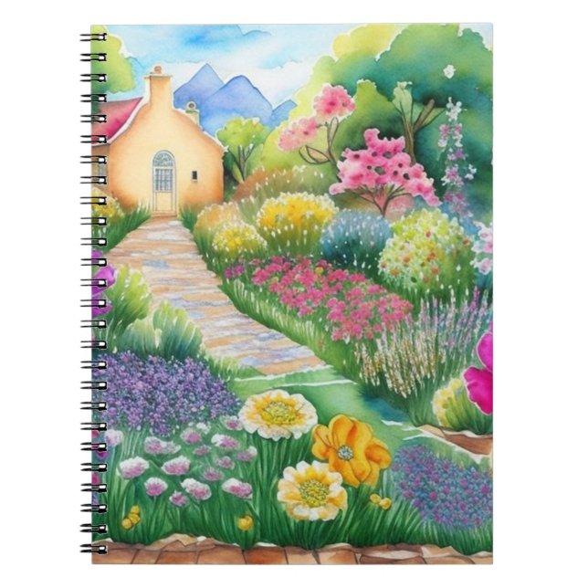 Cuaderno Floral de acuarela inspirada en Bridgerton Espiral (Frente)