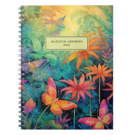 Cuaderno Floral de acuarela moderna y vibrante