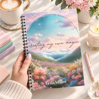Cuaderno floral de acuarela pastel etérea