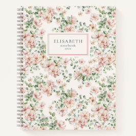 Cuaderno Floral de acuarela romántica