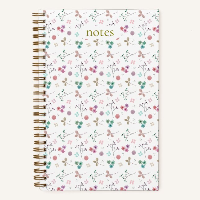 Cuaderno floral de acuarela - Rosa  (Anverso)