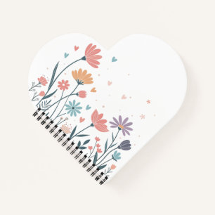 Cuaderno floral de acuarela sinusal