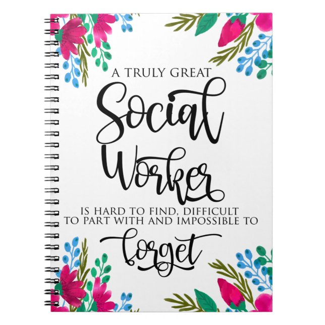 Cuaderno Floral de agradecimiento al trabajador social  (Frente)