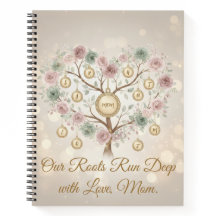 Cuaderno Floral de Árbol Genealógico Personalizado