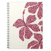 Cuaderno Floral de Arte de Hibisco Rojo