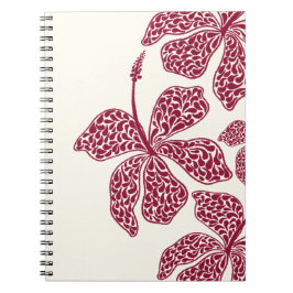 Cuaderno Floral de Arte de Hibisco Rojo