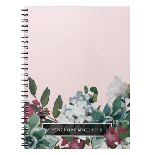 Cuaderno Floral de bonito con nombre (Frente)