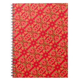 Cuaderno Floral de bonito roja