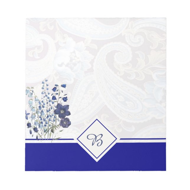 cuaderno floral de cachemira azul (Frente)