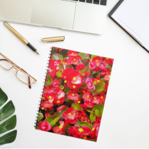 Cuaderno Floral de cera roja Begonias