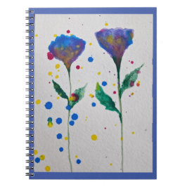 Cuaderno Floral de color azul