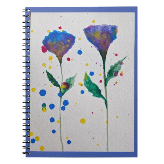 Cuaderno Floral de color azul (Frente)