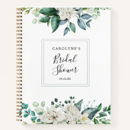Cuaderno Floral de color blanco elegante