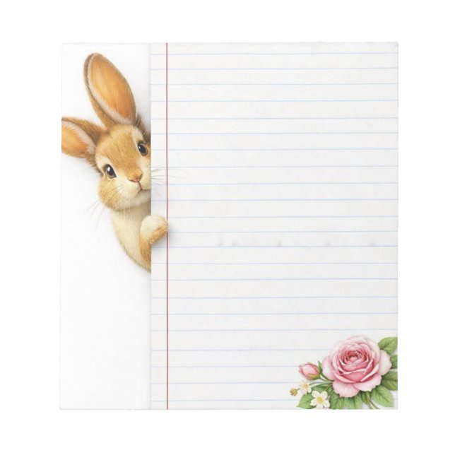Cuaderno Floral de Conejo Adorable | Escrito de Co (Frente)