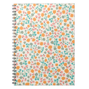 Cuaderno floral de coral