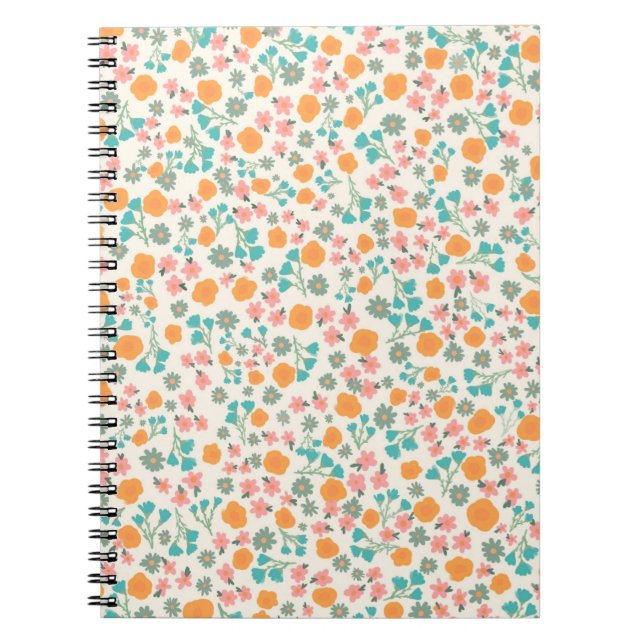 Cuaderno floral de coral (Frente)