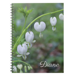 Cuaderno Floral de corazón sangrante blanco