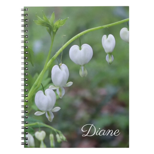 Cuaderno Floral de corazón sangrante blanco (Frente)