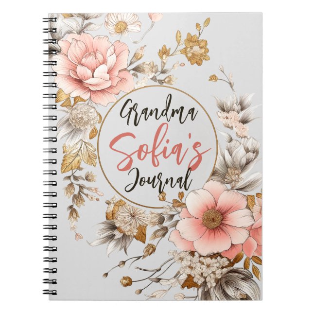 Cuaderno Floral de cosecha de la abuela: portátil conmovedo (Frente)