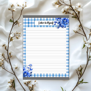 Cuaderno Floral de Cuadros Azules _ Carta a Mí Mis