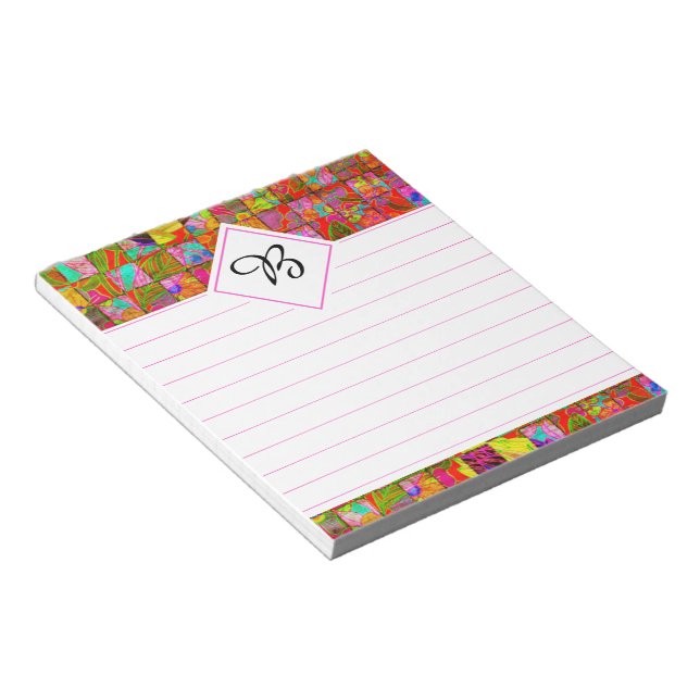cuaderno floral de cuadros bohemio (Lado Derecho)