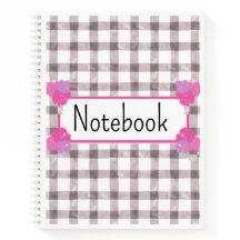 Cuaderno Floral de Cuadros Rosados