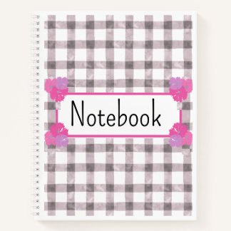 Cuaderno Floral de Cuadros Rosados