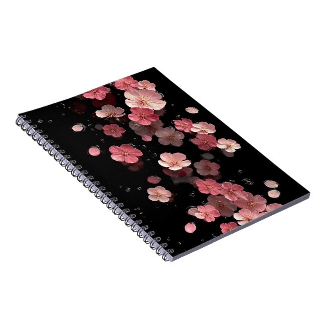 Cuaderno Floral de Flor de Cerezo Flotante (Lado Derecho)