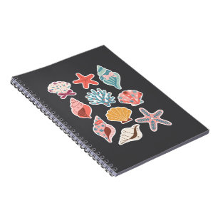 Cuaderno Floral de flor silvestre concha de almeja Vibracio