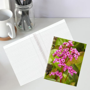 Cuaderno Floral de Flores de Bergenia Rosadas