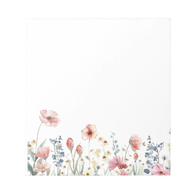 Cuaderno floral de flores de primavera en acuarela (Frente)