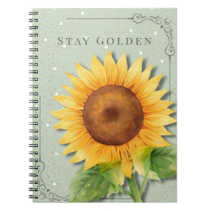 Cuaderno Floral de Girasoles Diario Mantén la So