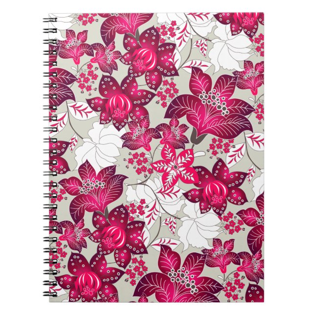 Cuaderno Floral de hibiscos rojos (Frente)