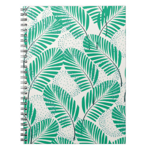 Cuaderno Floral de hojas de palma: cosecha blanca
