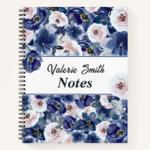 Floral de invierno color de agua azul y rosa