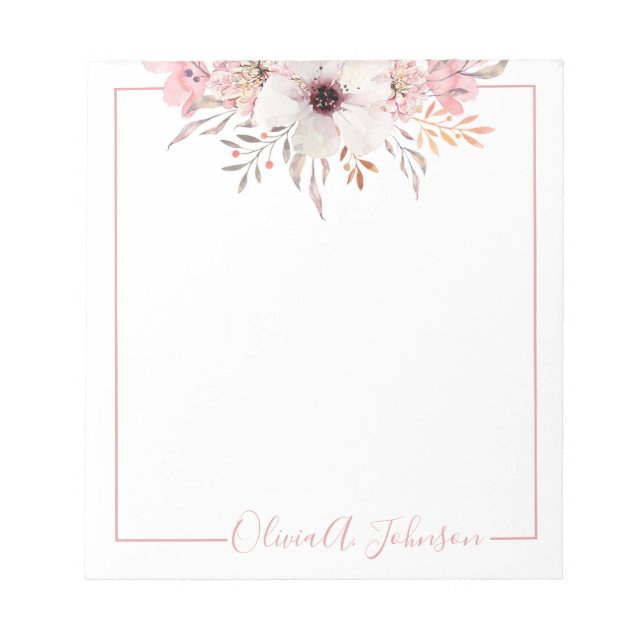 Cuaderno Floral de Letra a Mano Elegante (Frente)