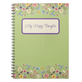 Cuaderno Floral de limón verde personalizada