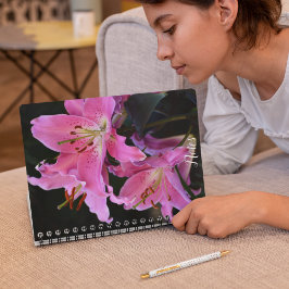 Cuaderno Floral de lirio rosado adorable