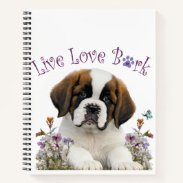 Cuaderno Floral de mamá de perro de San Bernardo