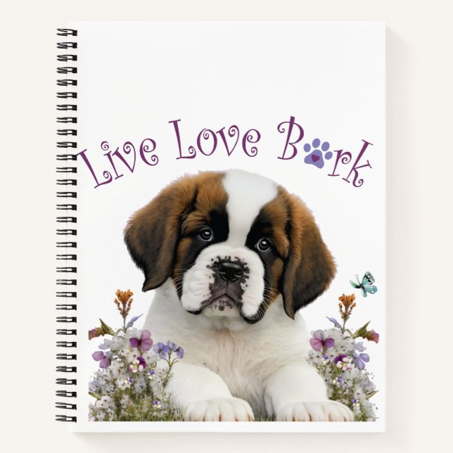 Cuaderno Floral de mamá de perro de San Bernardo (Anverso)