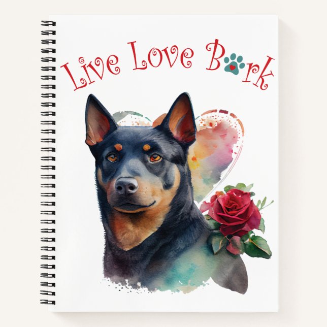 Cuaderno Floral de mamá de perro Kelpie australiana (Anverso)